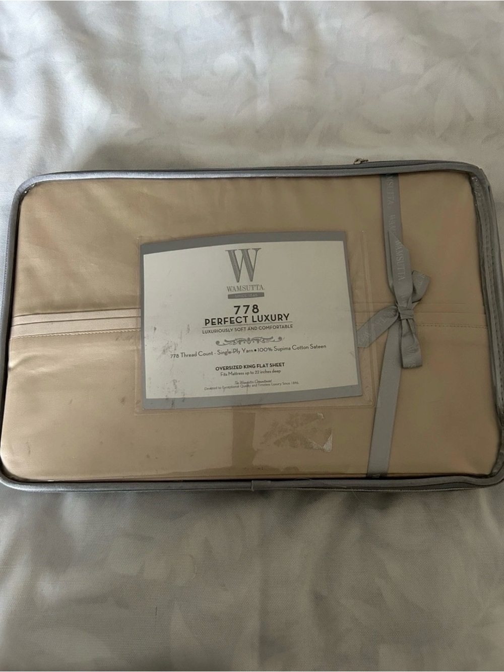 Wamsutta 778 Perfect Luxury Supima Cotton Sateen Oversized King Flat Sheet. HTF